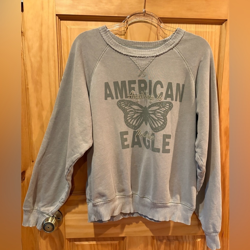 AE Outfitters Seriously Live in butterfly graphic Crewneck sweatshirt